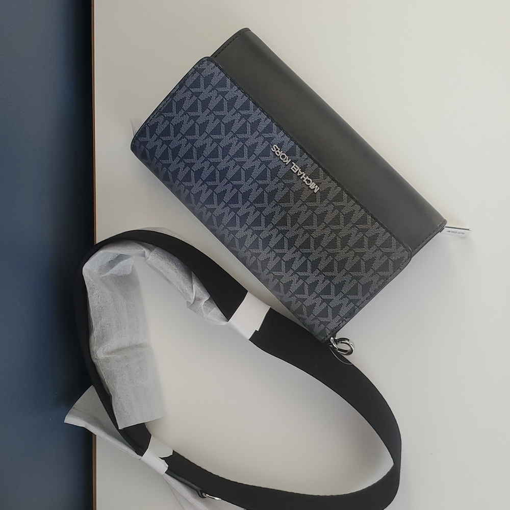 Michael Kors Jet Set Travel Crossbody Wallet Bag MK Logo Ombré NWT FREE SHIPPING - Picture 13 of 16